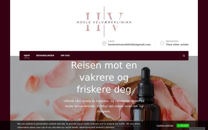 Screenshot of hoslevelvareklinikk.no