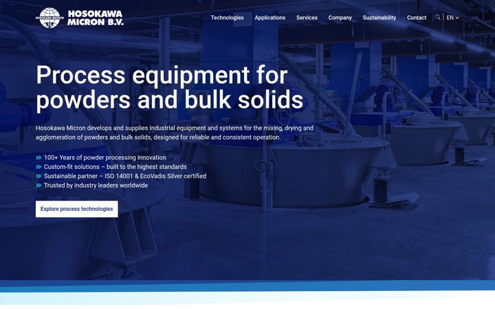 Screenshot of hosokawa-micron-bv.com