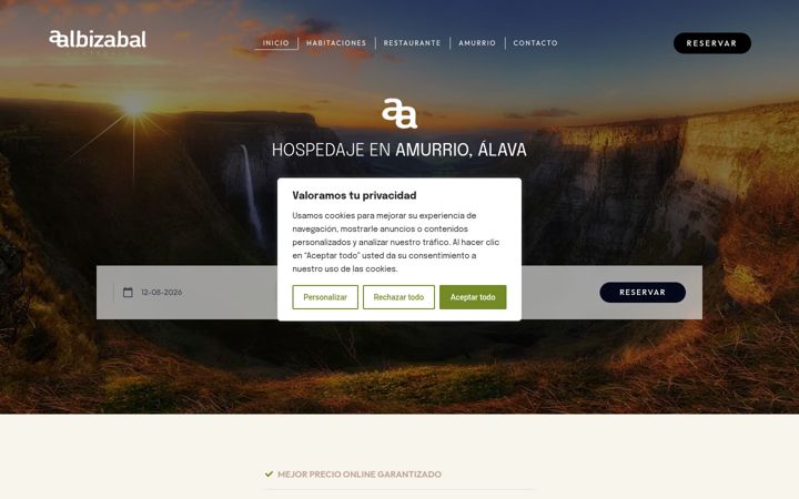 Screenshot of hospedajealbizabal.com