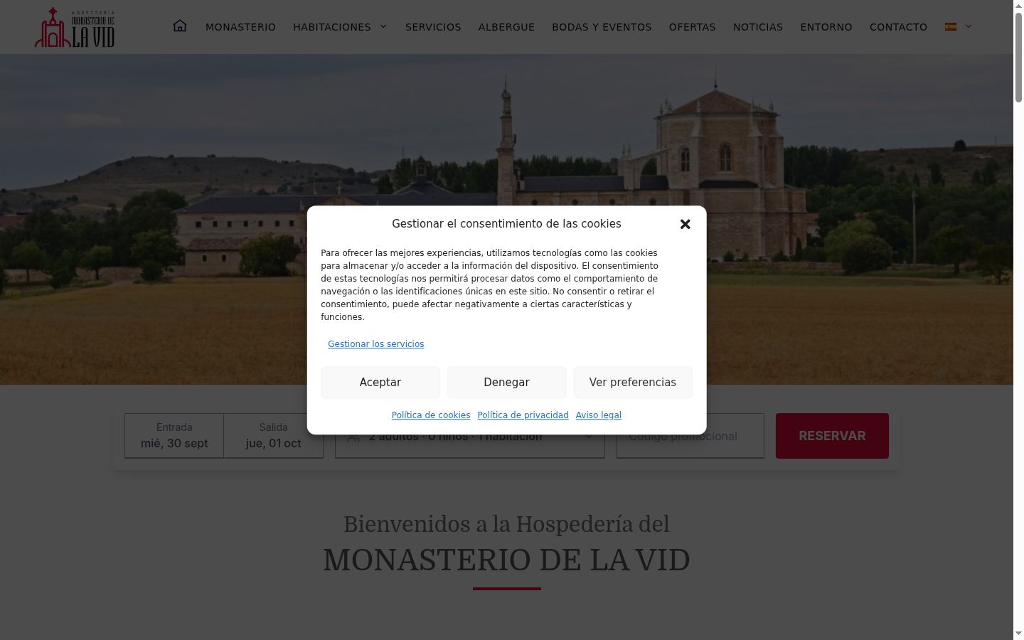 Capture d'écran de la bannière de consentement affichée avant toute interaction