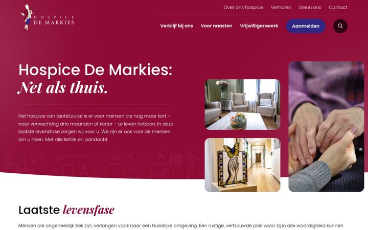 Screenshot of hospicedemarkies.nl