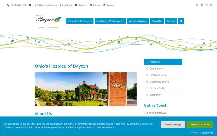 Screenshot of hospiceofdayton.org