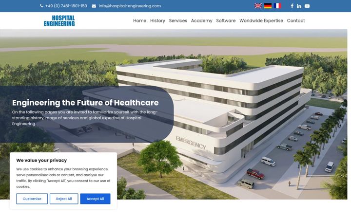 Screenshot of hospital-engineering.com