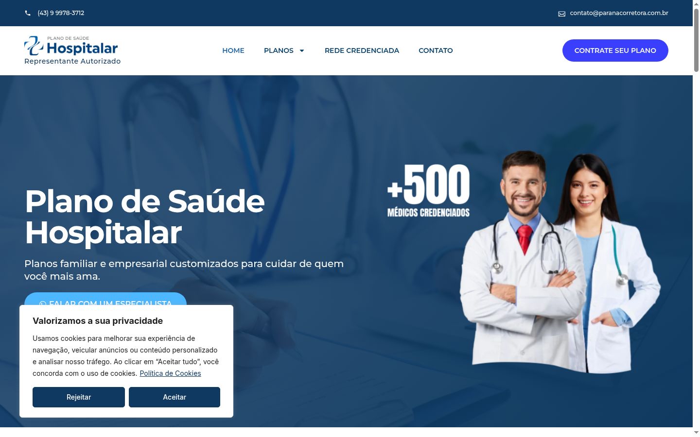 Screenshot del banner di consenso mostrato prima di qualsiasi interazione