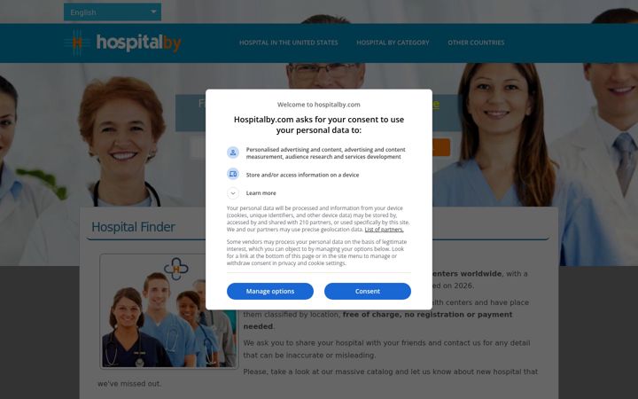 Screenshot of hospitalby.com