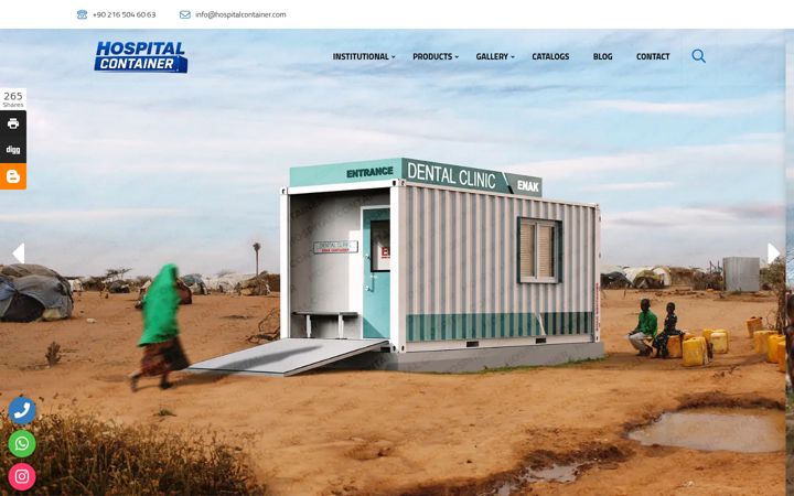 Screenshot of hospitalcontainer.com