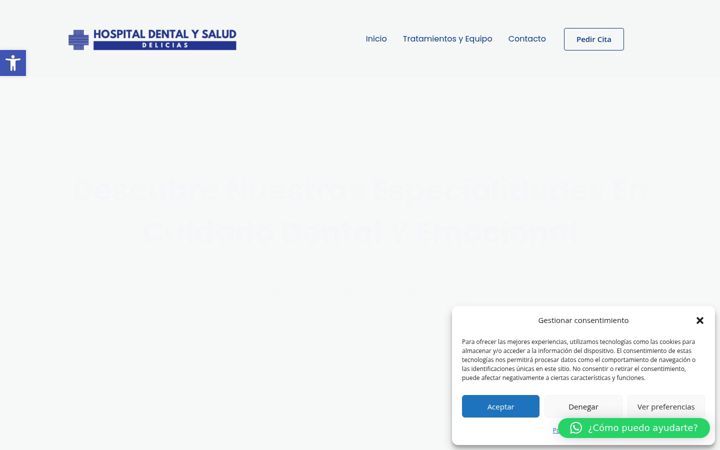 Screenshot of hospitaldentalysaluddelicias.com