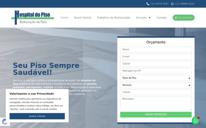 Screenshot of hospitaldopisopolimentos.com.br