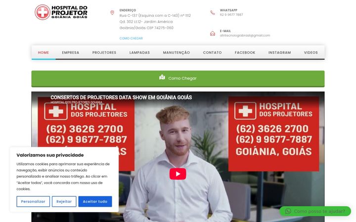 Screenshot of hospitaldoprojetorgoiania.com.br