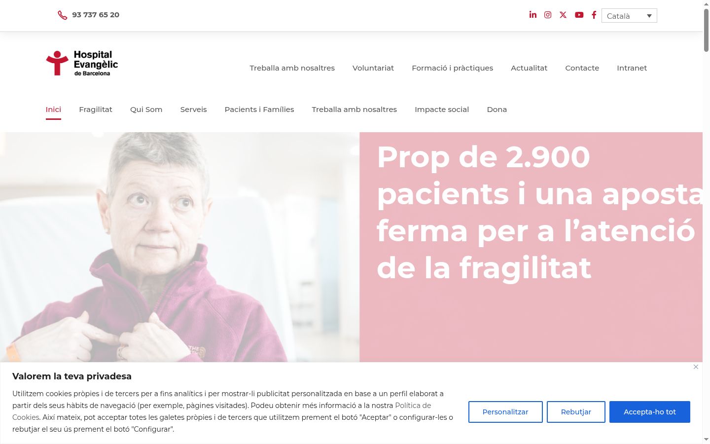 Screenshot of the consent banner shown before any interaction