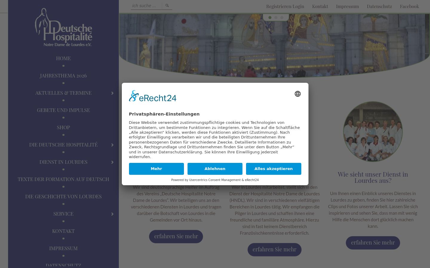 Screenshot del banner di consenso mostrato prima di qualsiasi interazione