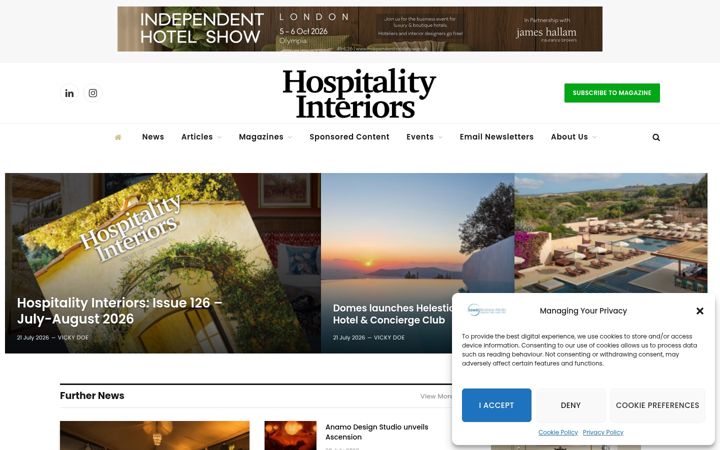 Screenshot of hospitality-interiors.net