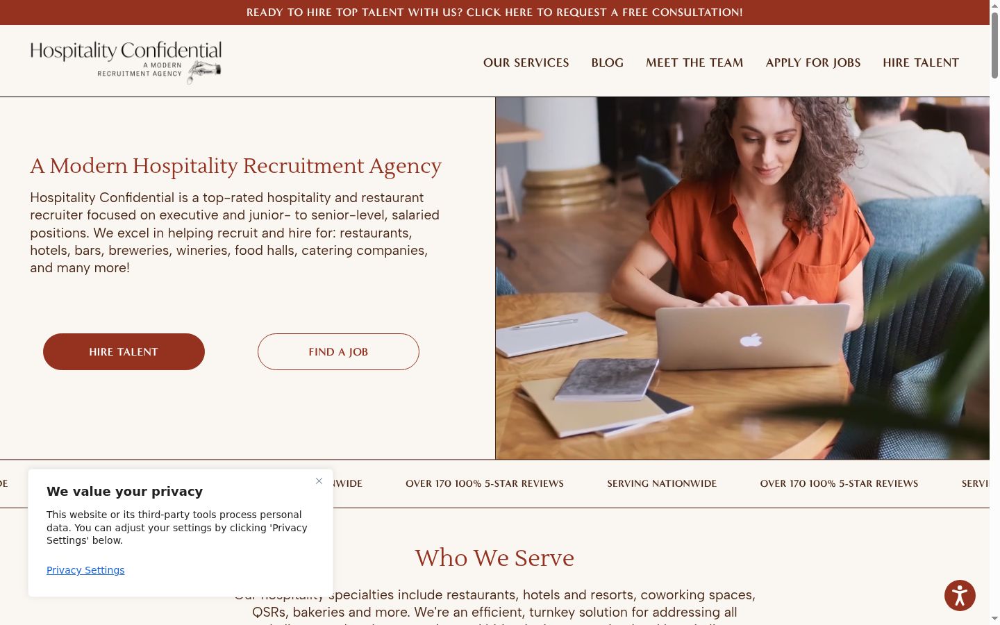 Screenshot of the consent banner shown before any interaction