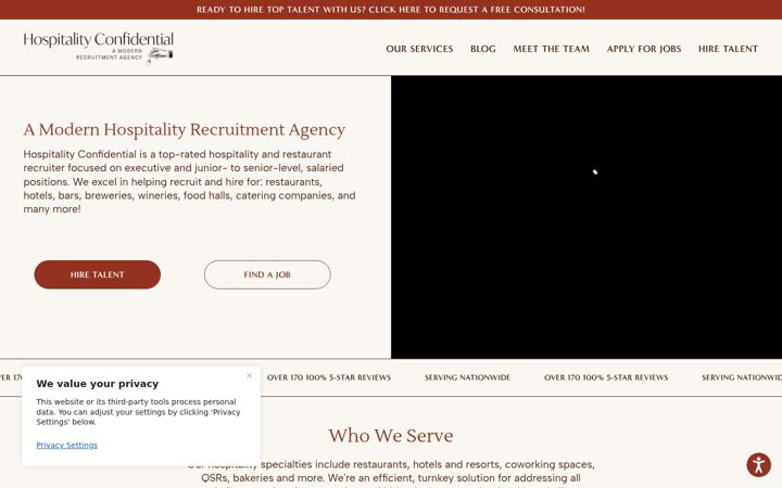 Screenshot of hospitalityconfidential.com