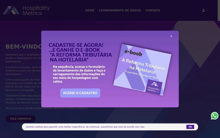 Screenshot of hospitalitymetrics.com.br
