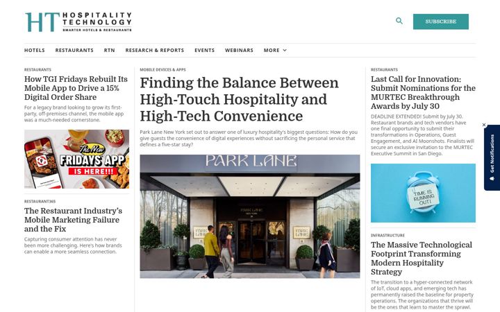 Screenshot of hospitalitytech.com