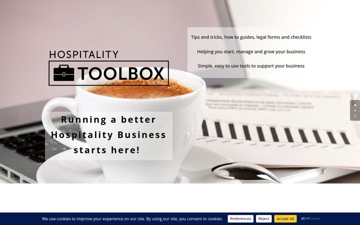 Screenshot of hospitalitytoolbox.co.za