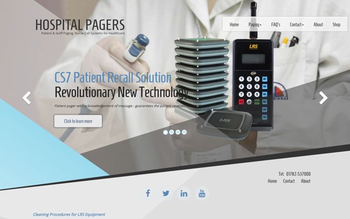 Screenshot of hospitalpagers.co.uk