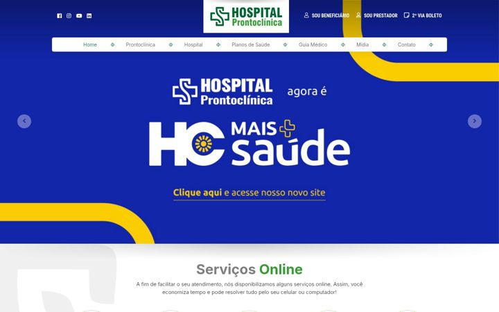Screenshot of hospitalprontoclinica.com.br