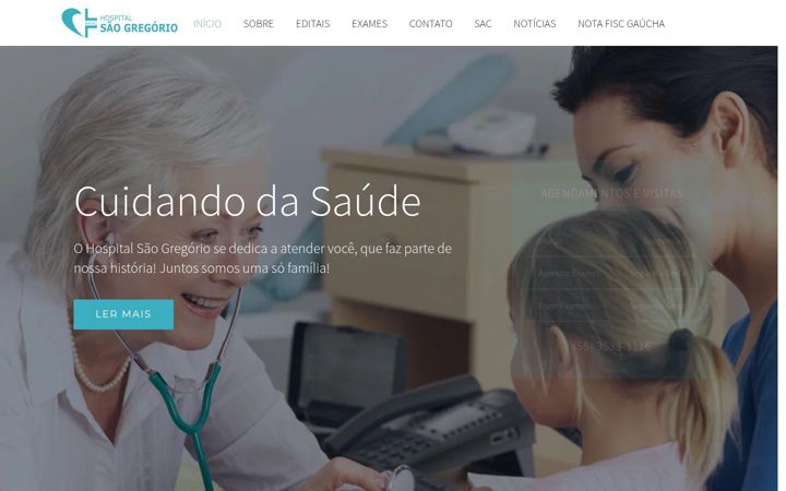 Screenshot of hospitalsaogregorio.org.br