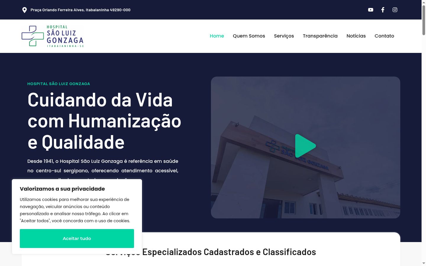 Captura de pantalla del banner de consentimiento mostrado antes de cualquier interacción