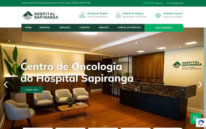 Screenshot of hospitalsapiranga.com.br