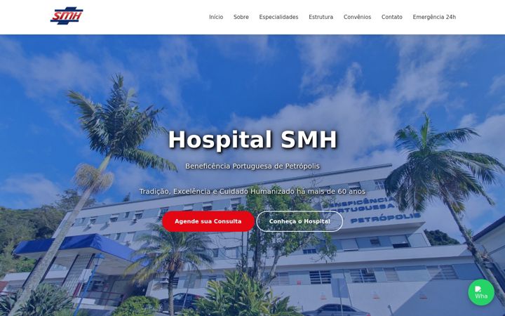 Screenshot of hospitalsmh.com.br