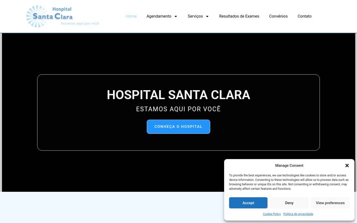Screenshot of hospitalstaclara.com.br
