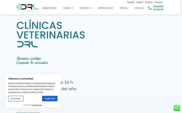 Screenshot of hospitalveterinarioelche.com