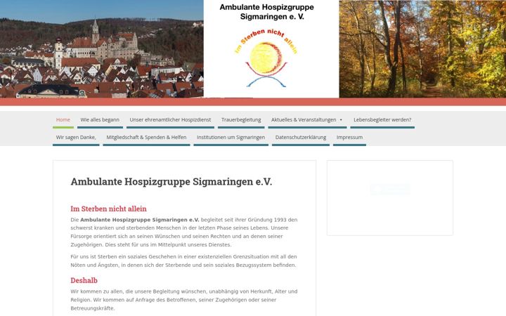 Screenshot of hospiz-sigmaringen.de