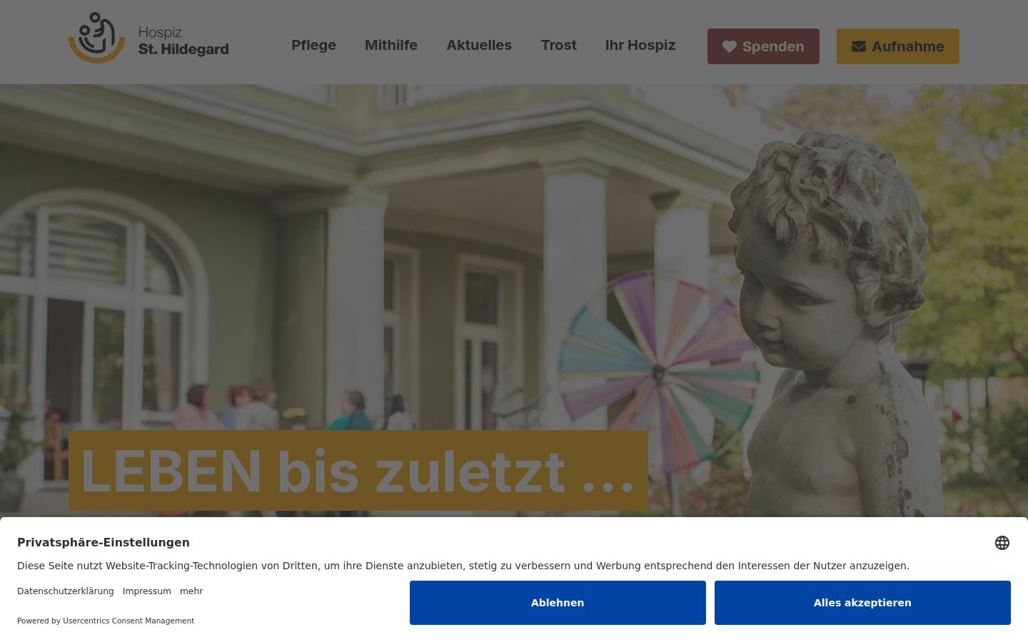 Screenshot of the consent banner shown before any interaction