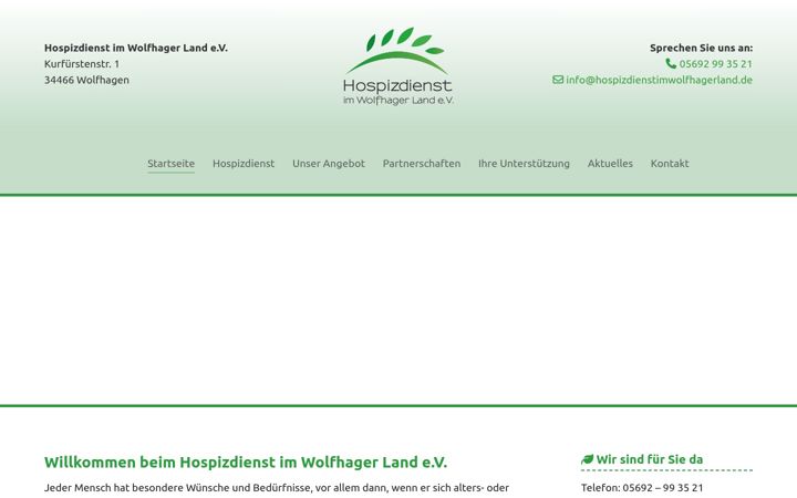 Screenshot of hospizdienst-wolfhagerland.de