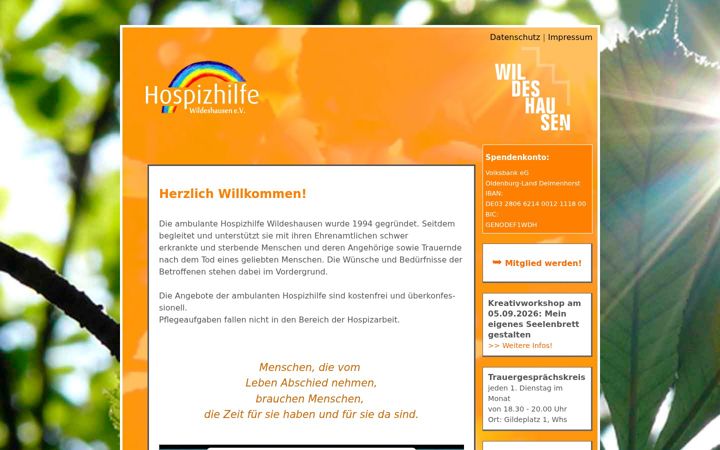 Screenshot of hospizhilfe-wildeshausen.de