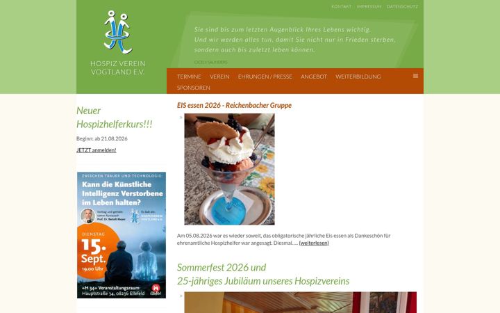 Screenshot of hospizverein-vogtland.de