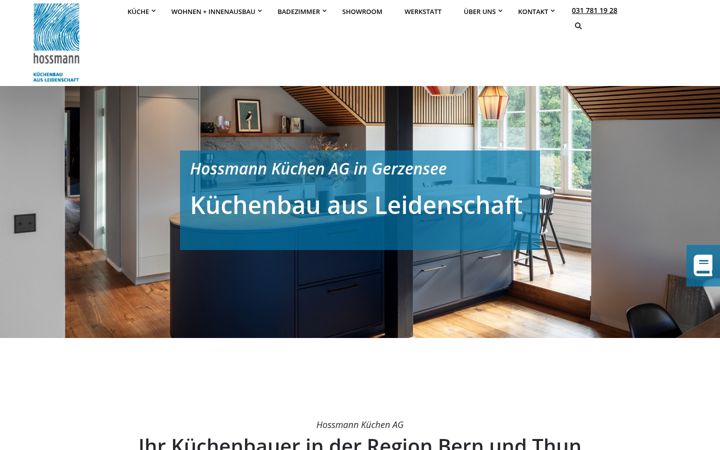Screenshot of hossmann-kuechen.ch