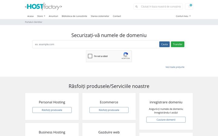 Screenshot of host-factory.ro
