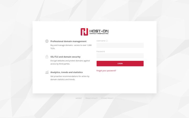 Screenshot of host-on.domains