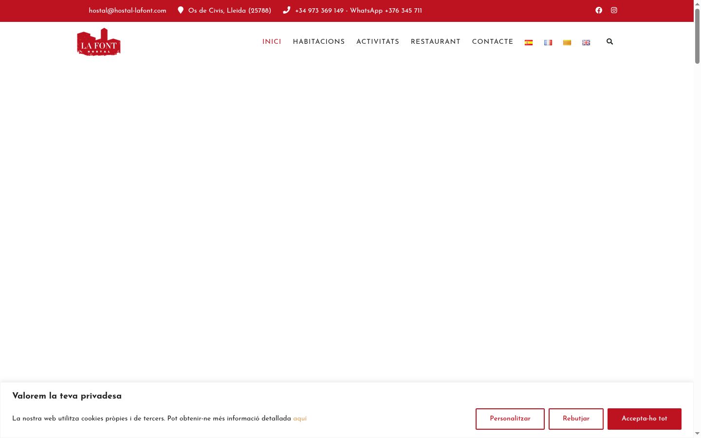 Snimka zaslona bannera za privolu prikazanog prije bilo kakve interakcije