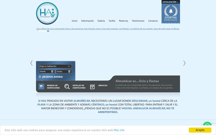 Screenshot of hostalandalucia.es