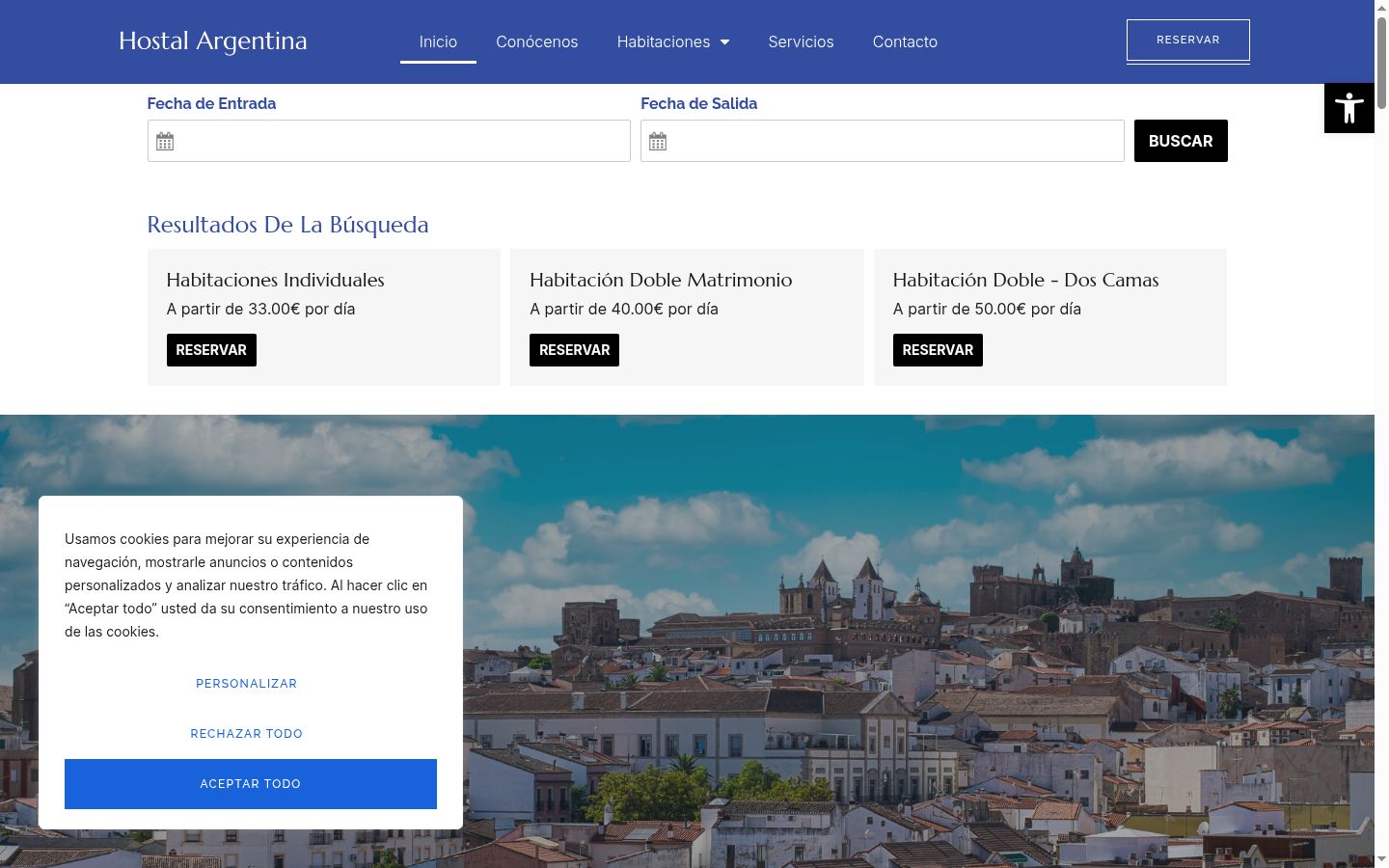 Screenshot of the consent banner shown before any interaction