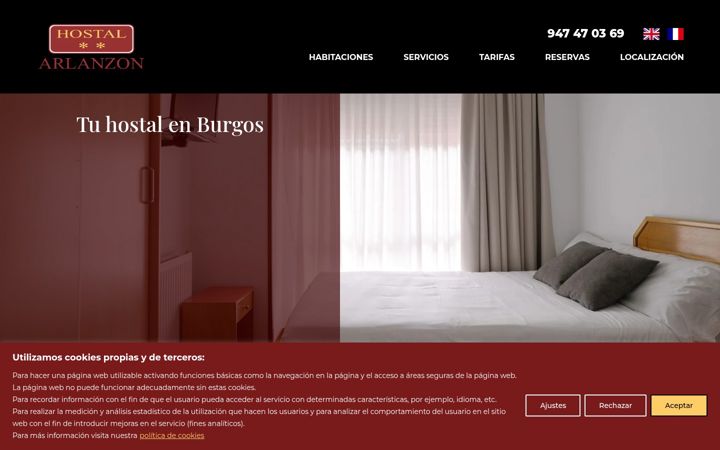 Screenshot of hostalarlanzon.com