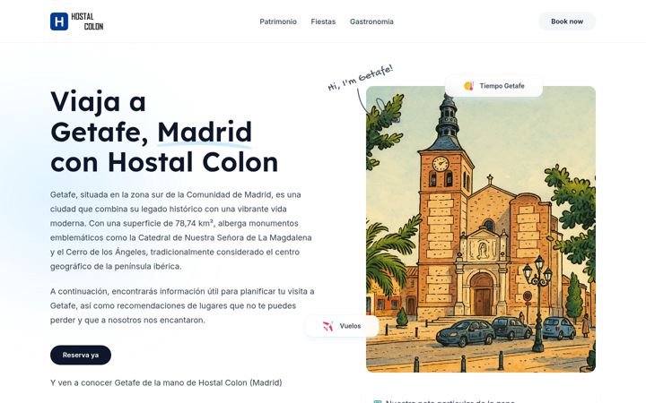 Screenshot of hostalcolon.com
