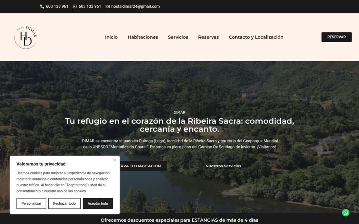 Screenshot of hostaldimar.es