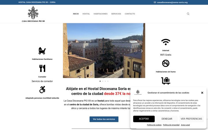 Screenshot of hostaldiocesanasoria.com