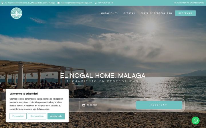 Screenshot of hostalelnogalmalaga.com