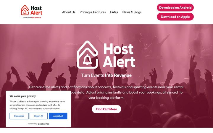 Screenshot of hostalert.co.uk