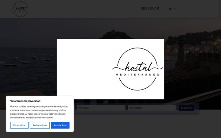 Screenshot of hostalmediterraneo.es