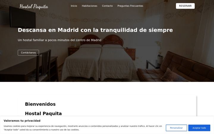 Screenshot of hostalpaquita.com