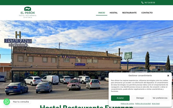 Screenshot of hostalrestauranteelpenon.com