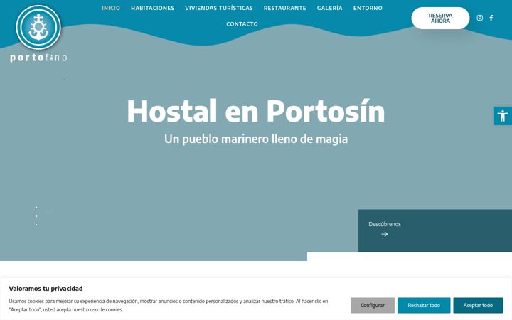 Screenshot of hostalrestauranteportofino.com